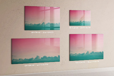 Beschrijfbaar magneetbord van glas met design Verlopende lucht