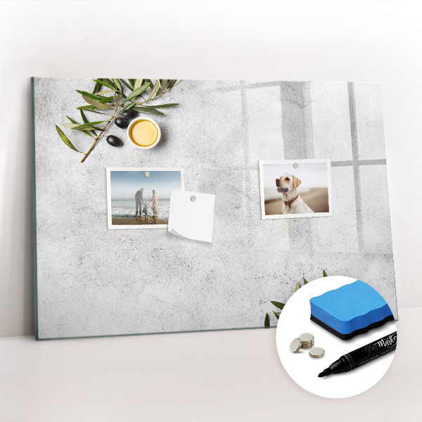 Magnetisch planbord voor de muur van bedrukt glas Minimalistische olijven