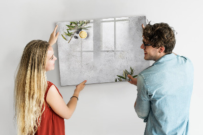 Magnetisch planbord voor de muur van bedrukt glas Minimalistische olijven