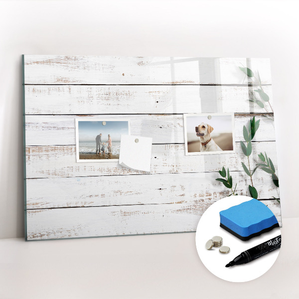 Uitwisbaar glazen planbord met magnetische functie Houten planken
