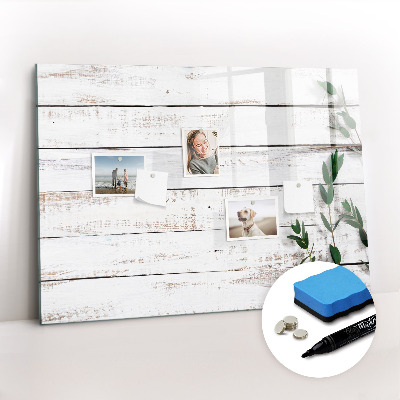 Uitwisbaar glazen planbord met magnetische functie Houten planken