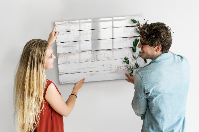 Uitwisbaar glazen planbord met magnetische functie Houten planken