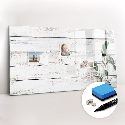 Uitwisbaar glazen planbord met magnetische functie Houten planken