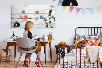 Uitwisbaar glazen planbord met magnetische functie Houten planken