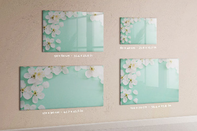 Beschrijfbaar magneetbord van glas met design Bloeiende madeliefjes