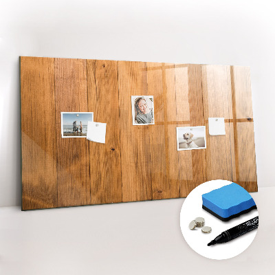 Magnetisch planbord voor de muur van bedrukt glas Houten planken