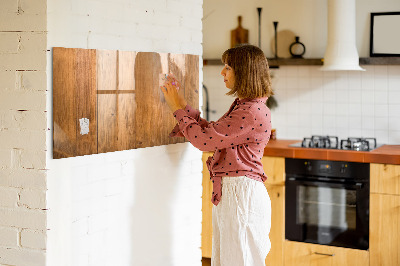 Magnetisch planbord voor de muur van bedrukt glas Houten planken