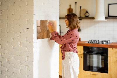 Magnetisch planbord voor de muur van bedrukt glas Houten planken