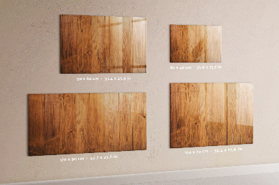 Magnetisch planbord voor de muur van bedrukt glas Houten planken