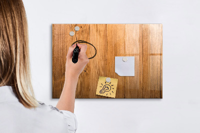 Magnetisch planbord voor de muur van bedrukt glas Houten planken