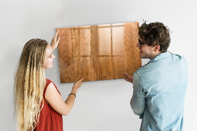 Magnetisch planbord voor de muur van bedrukt glas Houten planken