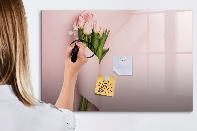 Uitwisbaar glazen planbord met magnetische functie Een boeket bloemen