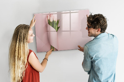 Uitwisbaar glazen planbord met magnetische functie Een boeket bloemen