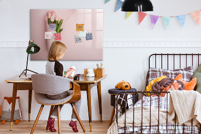 Uitwisbaar glazen planbord met magnetische functie Een boeket bloemen