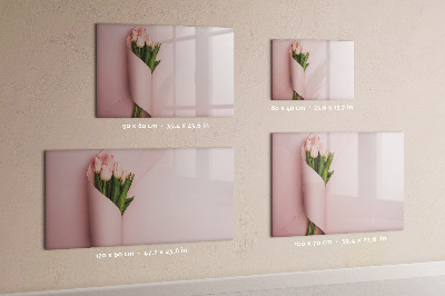 Uitwisbaar glazen planbord met magnetische functie Een boeket bloemen