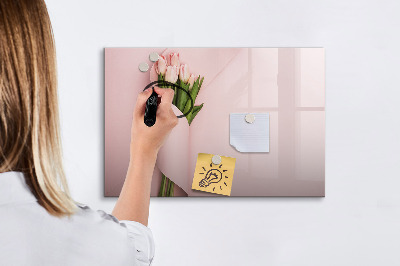 Uitwisbaar glazen planbord met magnetische functie Een boeket bloemen