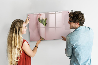 Uitwisbaar glazen planbord met magnetische functie Een boeket bloemen
