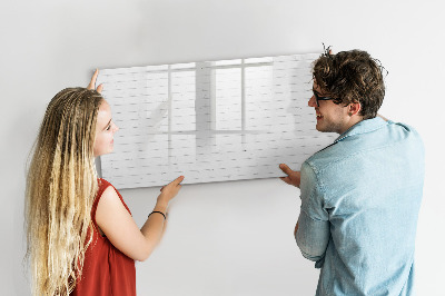 Uitwisbaar glazen planbord met magnetische functie Houten panelenpatroon