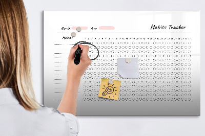 Beschrijfbaar magneetbord van glas met design Gewoonteregistratie