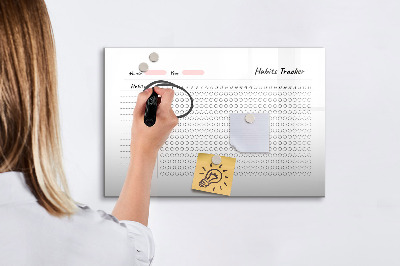 Beschrijfbaar magneetbord van glas met design Gewoonteregistratie