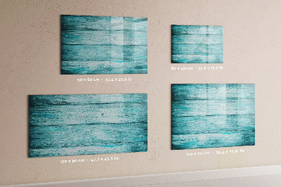 Uitwisbaar glazen planbord met magnetische functie Blauw oud hout