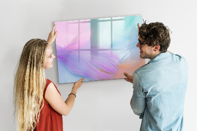 Beschrijfbaar magneetbord van glas met design Kleurrijke veren