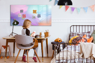 Beschrijfbaar magneetbord van glas met design Kleurrijke veren