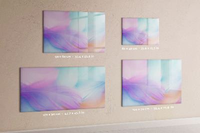 Beschrijfbaar magneetbord van glas met design Kleurrijke veren