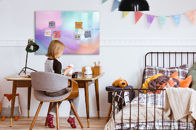 Beschrijfbaar magneetbord van glas met design Kleurrijke veren