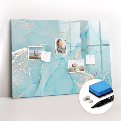 Magnetisch planbord voor de muur van bedrukt glas Decoratief marmer