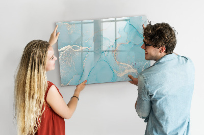 Magnetisch planbord voor de muur van bedrukt glas Decoratief marmer