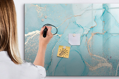Magnetisch planbord voor de muur van bedrukt glas Decoratief marmer