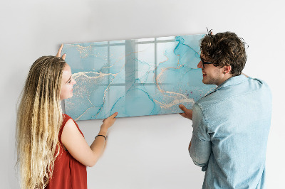 Magnetisch planbord voor de muur van bedrukt glas Decoratief marmer