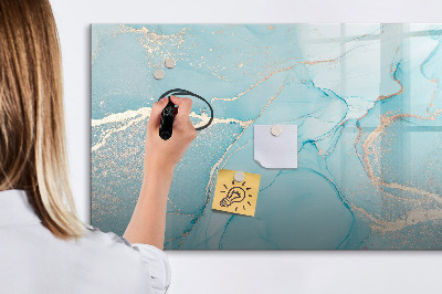 Magnetisch planbord voor de muur van bedrukt glas Decoratief marmer