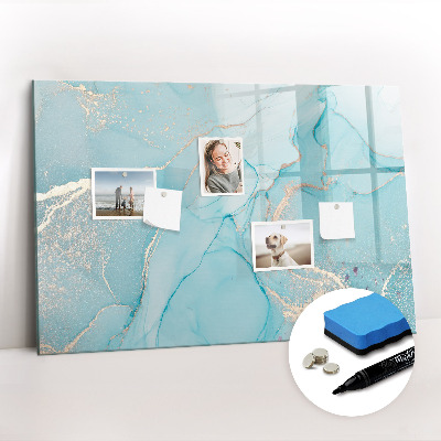 Magnetisch planbord voor de muur van bedrukt glas Decoratief marmer