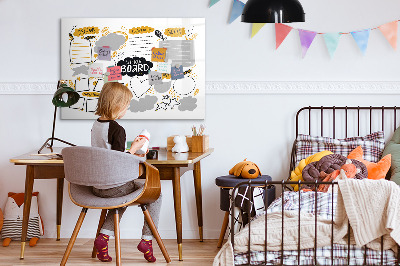 Magnetisch planbord voor de muur van bedrukt glas Nieuwjaarsdoelen