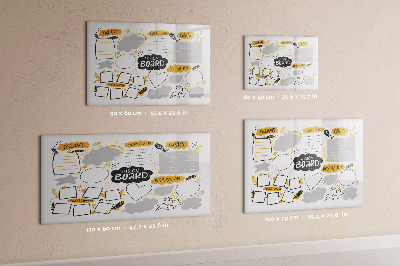 Magnetisch planbord voor de muur van bedrukt glas Nieuwjaarsdoelen