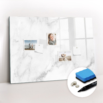 Magnetisch planbord voor de muur van bedrukt glas Marmer