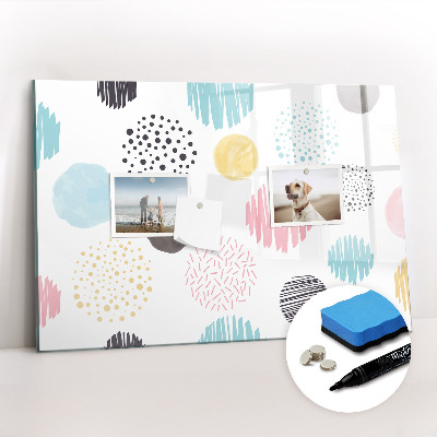 Uitwisbaar glazen planbord met magnetische functie Geometrisch patroon