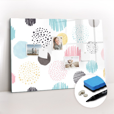 Uitwisbaar glazen planbord met magnetische functie Geometrisch patroon