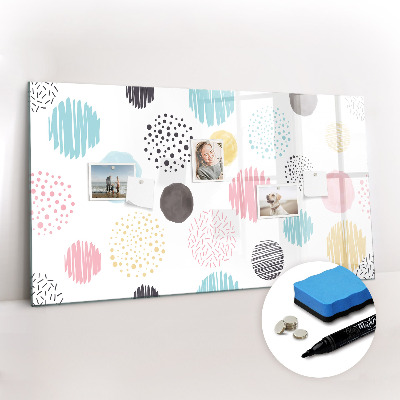 Uitwisbaar glazen planbord met magnetische functie Geometrisch patroon