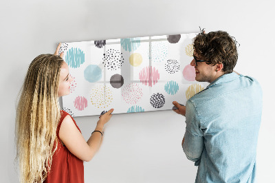 Uitwisbaar glazen planbord met magnetische functie Geometrisch patroon