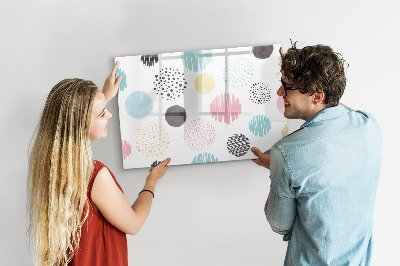 Uitwisbaar glazen planbord met magnetische functie Geometrisch patroon