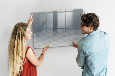 Magnetisch planbord voor de muur van bedrukt glas Golfabstractie