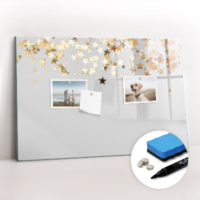 Beschrijfbaar magneetbord van glas met design Sterren