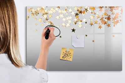 Beschrijfbaar magneetbord van glas met design Sterren