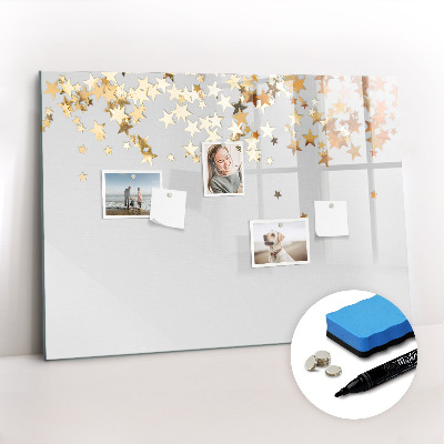 Beschrijfbaar magneetbord van glas met design Sterren