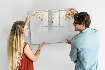 Beschrijfbaar magneetbord van glas met design Sterren