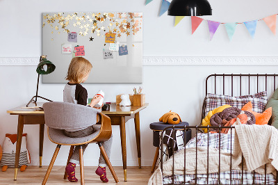 Beschrijfbaar magneetbord van glas met design Sterren