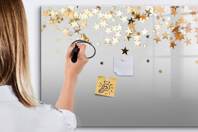 Beschrijfbaar magneetbord van glas met design Sterren